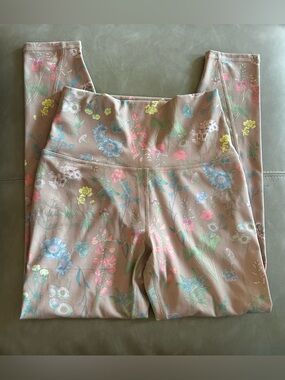 Fabletics Blush Beige PureLuxe Floral Leggings